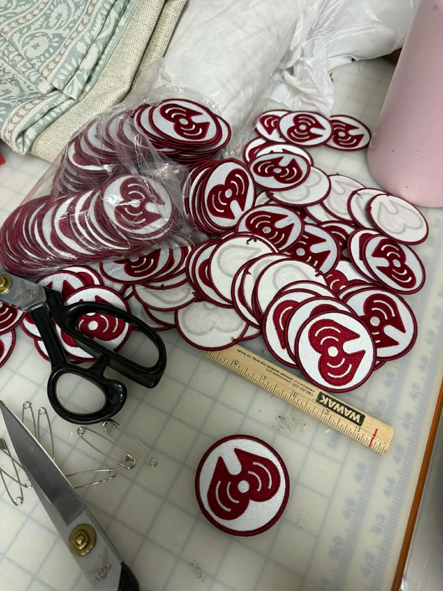 Machine embroidered team patch made in our workshop