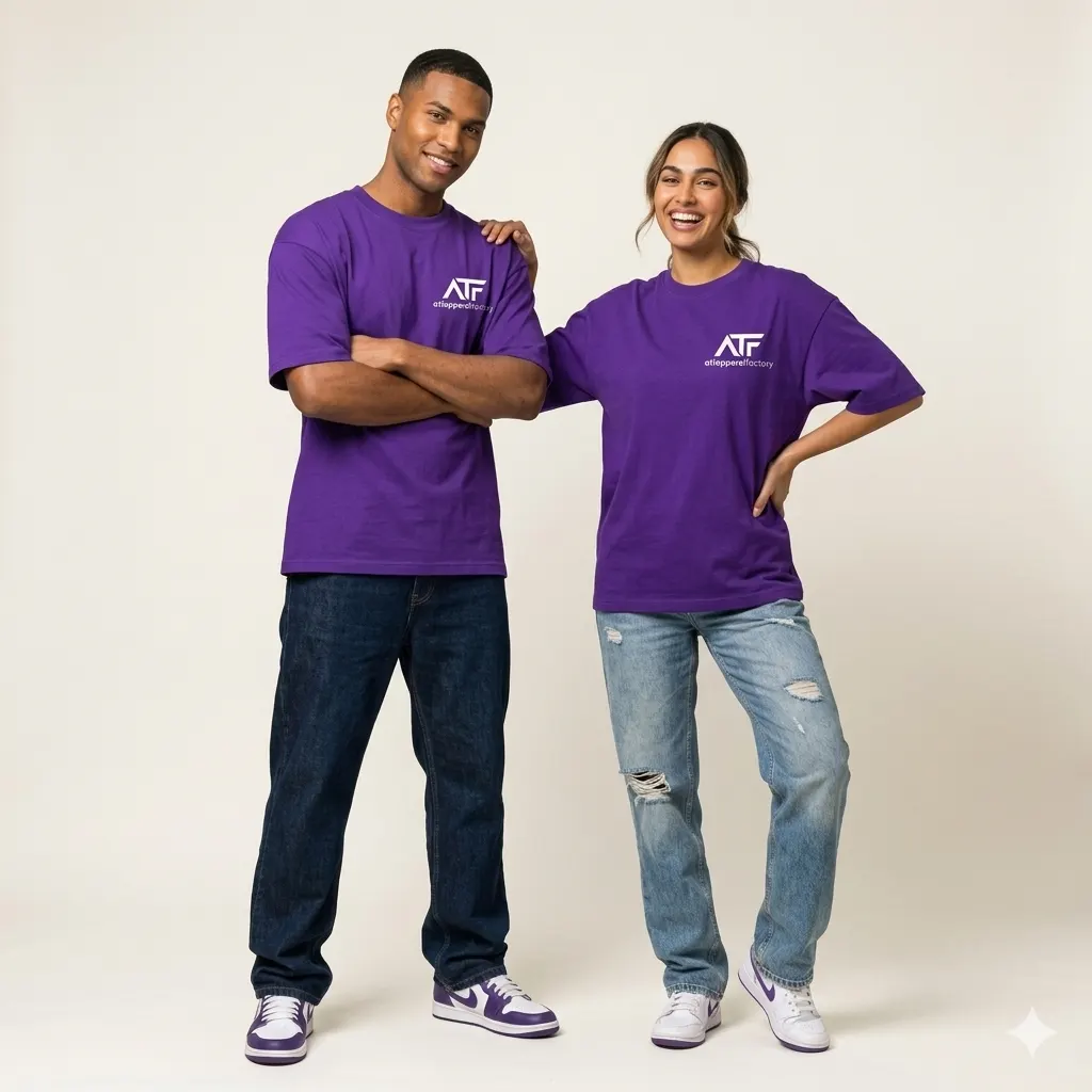 Custom work uniform t-shirts made by ATL Apparel Factory